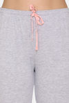 Rosaline Just Treats Knit Cotton Pyjama Set -Grey Melange — thumbnail 10